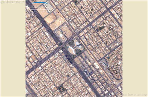 KhalifaSat congratulated people of KSA with a capture of the skyscraper, Kingdom Centre, image from space