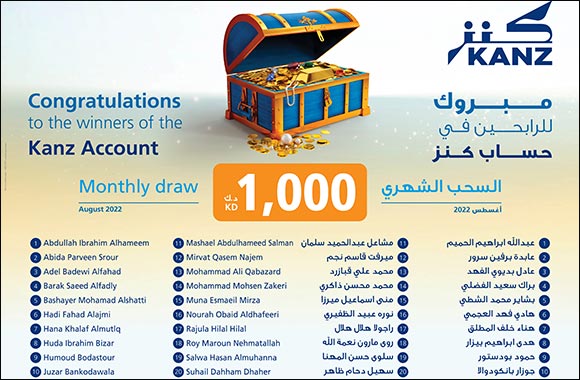 Burgan Bank Announces the Names of the Monthly Draw Winners of Kanz Account