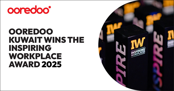 Ooredoo Kuwait Wins "Most Inspiring Workplace" Award in MENA for 2025